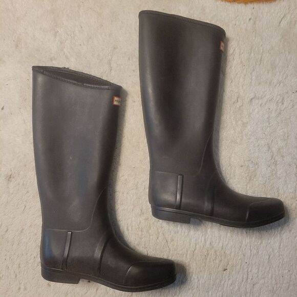 Hunter Sandhurst Nylon Lacquer Tall Rain Boots Size 10 - Picture 5 of 16